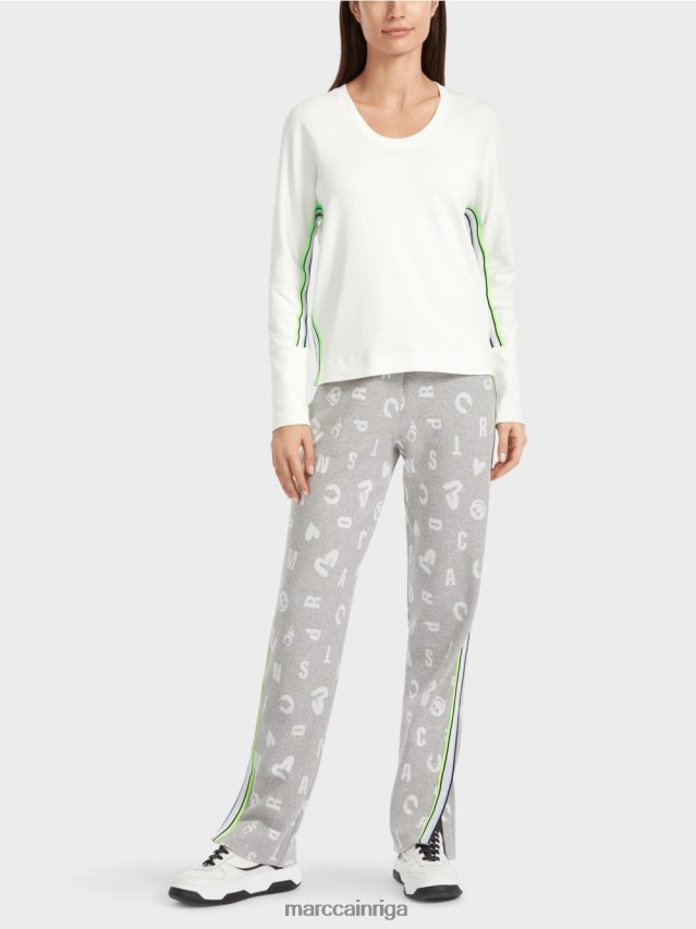 apģērbs gandrīz balts VRBHXD1298 Marc Cain kimono formas t-krekls