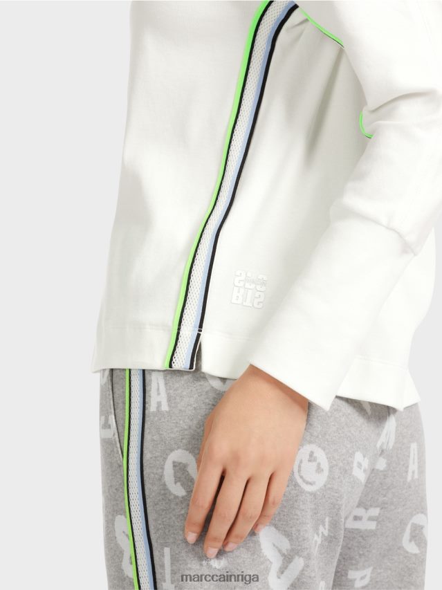 apģērbs gandrīz balts VRBHXD1298 Marc Cain kimono formas t-krekls