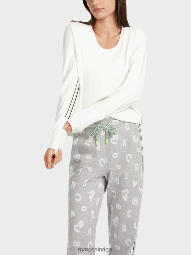 apģērbs gandrīz balts VRBHXD1298 Marc Cain kimono formas t-krekls