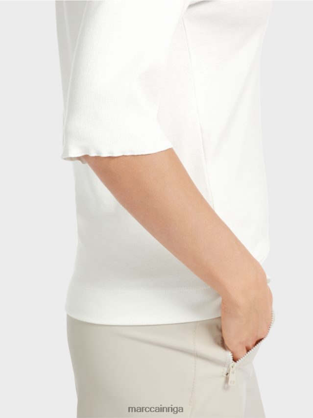 apģērbs gandrīz balts VRBHXD1300 Marc Cain t-krekls ar 3/4 piedurknēm