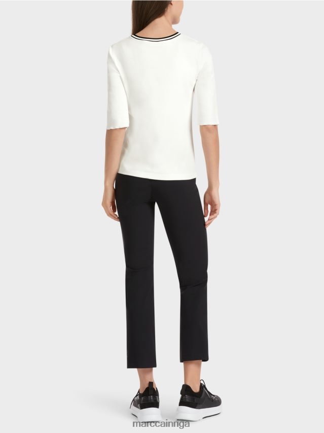 apģērbs gandrīz balts VRBHXD1302 Marc Cain t-krekls ar dzīvnieku motīvu