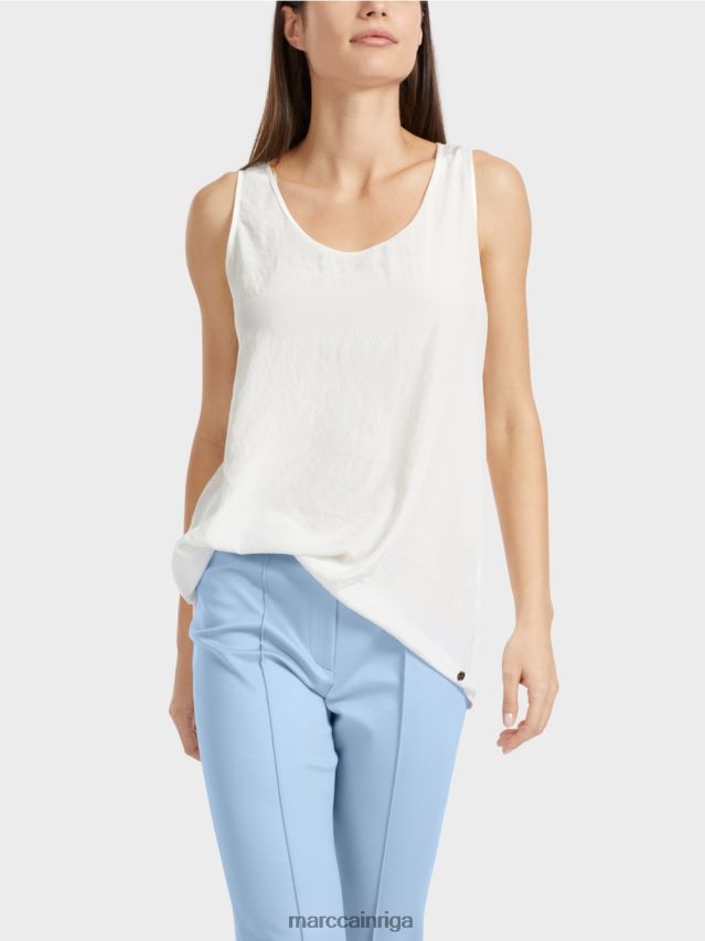 apģērbs gandrīz balts VRBHXD1344 Marc Cain viegls tops bez piedurknēm