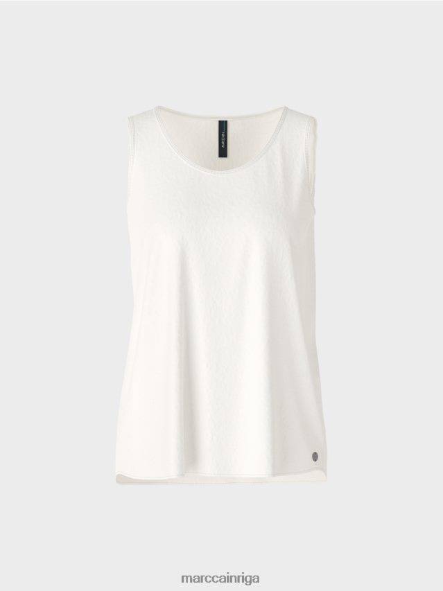 apģērbs gandrīz balts VRBHXD1344 Marc Cain viegls tops bez piedurknēm