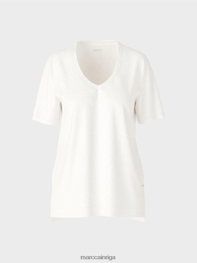 apģērbs gandrīz balts VRBHXD1380 Marc Cain t-krekls no lina maisījuma