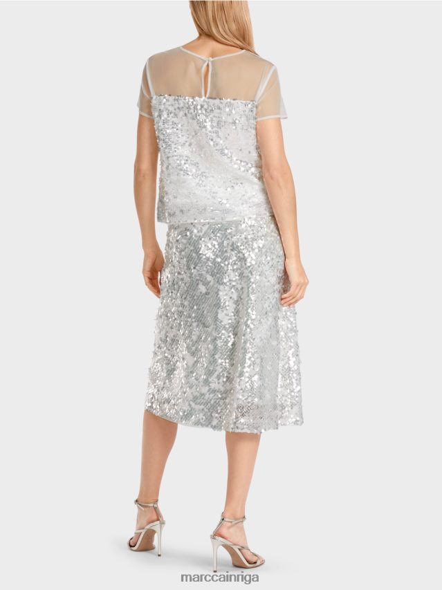 apģērbs gandrīz balts VRBHXD1390 Marc Cain elegants topiņš ar fliteriem