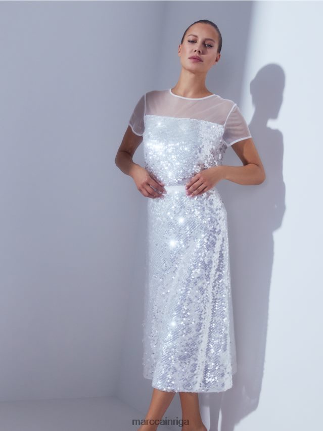 apģērbs gandrīz balts VRBHXD1390 Marc Cain elegants topiņš ar fliteriem