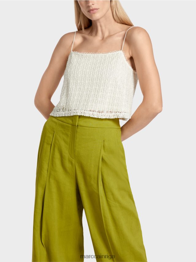 apģērbs gandrīz balts VRBHXD1401 Marc Cain mežģīņu crop top