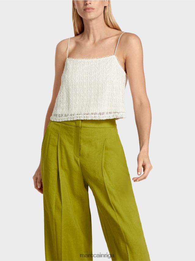 apģērbs gandrīz balts VRBHXD1401 Marc Cain mežģīņu crop top