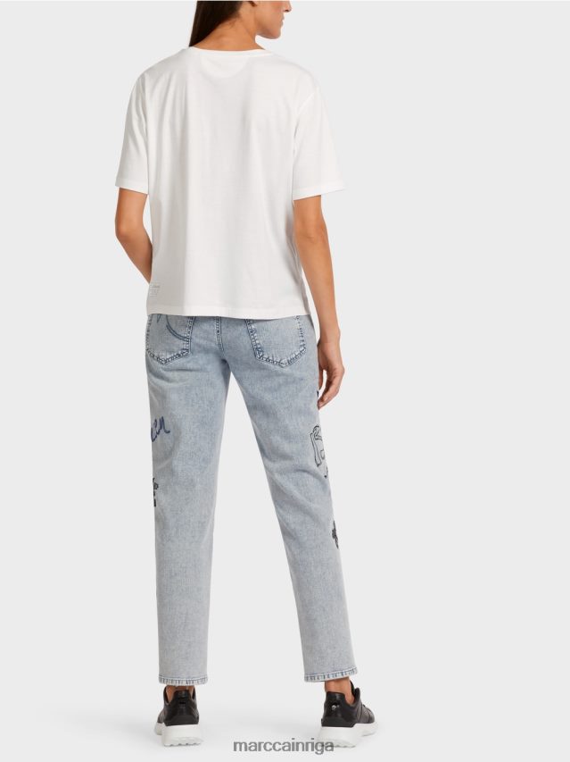 apģērbs gandrīz balts VRBHXD1439 Marc Cain augšdaļa no mīkstas kokvilnas