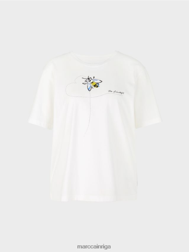 apģērbs gandrīz balts VRBHXD1439 Marc Cain augšdaļa no mīkstas kokvilnas