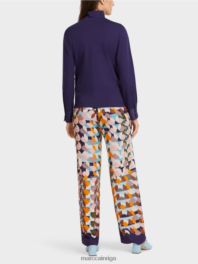 apģērbs karaliski violets VRBHXD1458 Marc Cain t-krekls ar aproču piedurknēm