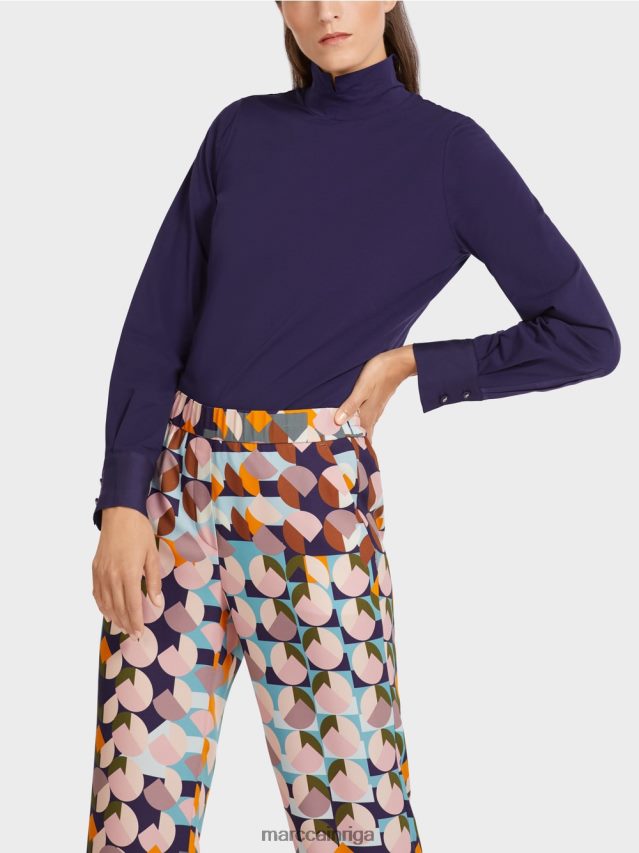 apģērbs karaliski violets VRBHXD1458 Marc Cain t-krekls ar aproču piedurknēm