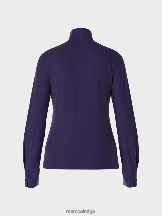 apģērbs karaliski violets VRBHXD1458 Marc Cain t-krekls ar aproču piedurknēm