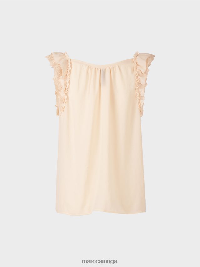 apģērbs krēms VRBHXD1371 Marc Cain \"pārdomāt kopā\" ​​tops