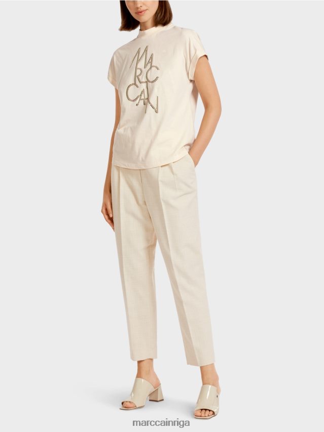 apģērbs krēms VRBHXD1445 Marc Cain "pārdomāt kopā" ​​pagriežams t-krekls