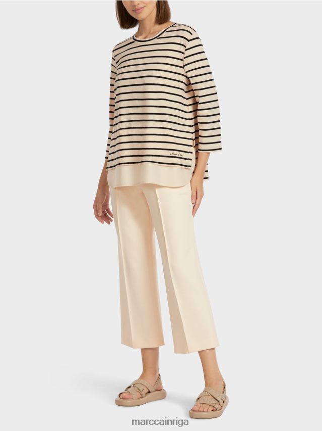 apģērbs krēms VRBHXD1447 Marc Cain jūras svītrains t-krekls