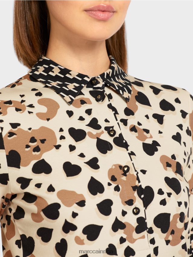 apģērbs krēms VRBHXD1449 Marc Cain apdrukāts polo krekls