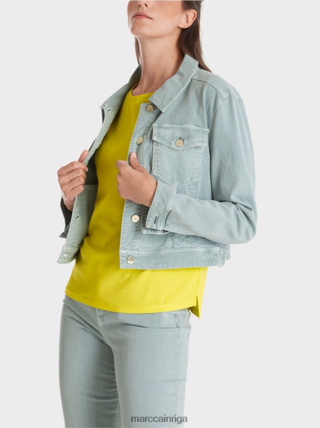 apģērbs mīksts citrons VRBHXD1313 Marc Cain t-krekls ar platu kakla izgriezumu