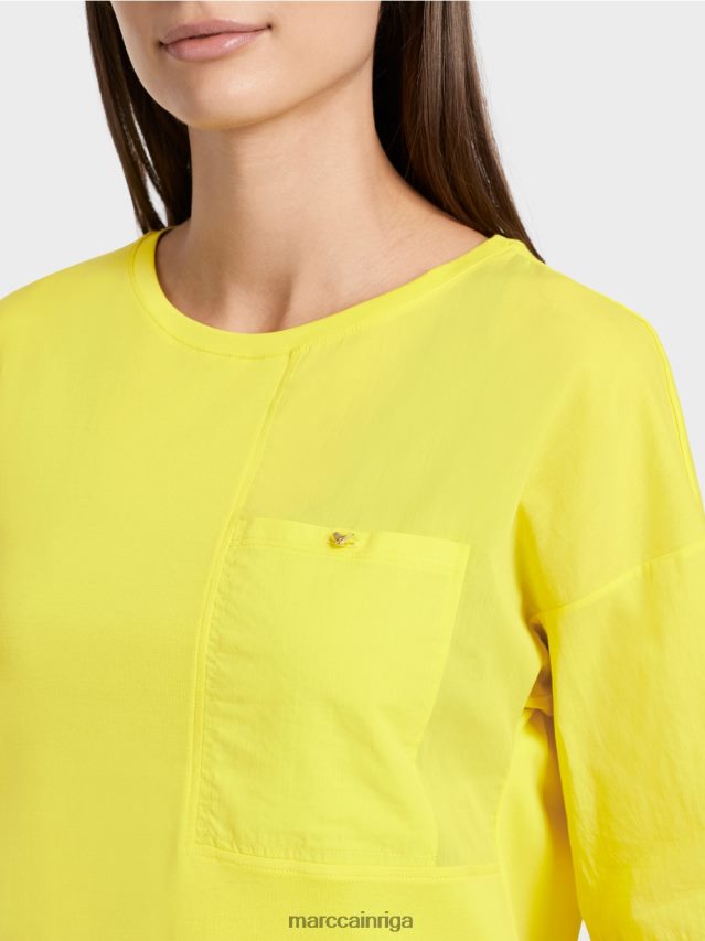 apģērbs mīksts citrons VRBHXD1323 Marc Cain apdrukāts t-krekls