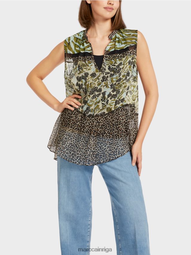 apģērbs mīksts jumta logs VRBHXD1429 Marc Cain daudzpakāpju tops bez piedurknēm