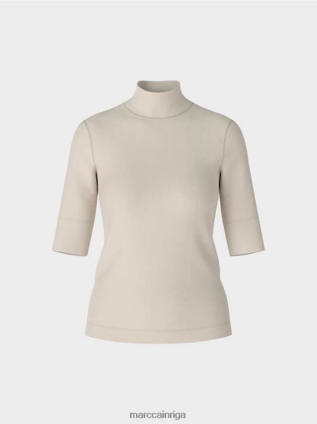 apģērbs mīksts mēness klints VRBHXD1312 Marc Cain krekls ar stāvapkakli un 3/4 piedurknēm