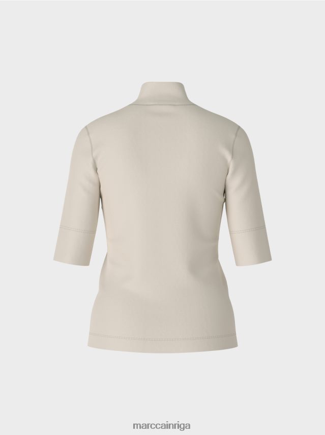 apģērbs mīksts mēness klints VRBHXD1312 Marc Cain krekls ar stāvapkakli un 3/4 piedurknēm