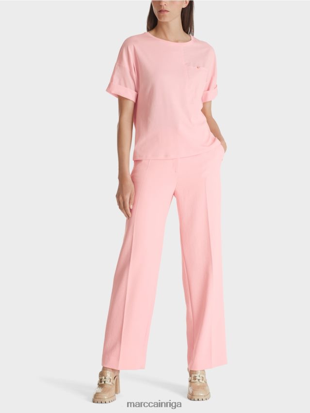 apģērbs mīksts pulveris rozā VRBHXD1319 Marc Cain apdrukāts t-krekls