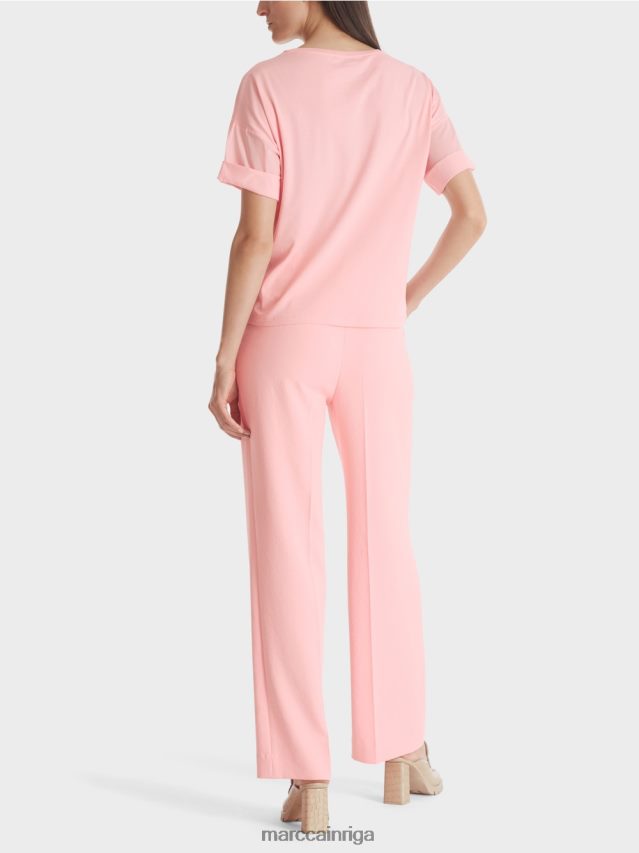 apģērbs mīksts pulveris rozā VRBHXD1319 Marc Cain apdrukāts t-krekls