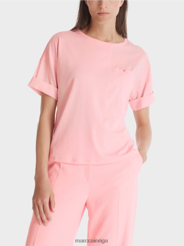 apģērbs mīksts pulveris rozā VRBHXD1319 Marc Cain apdrukāts t-krekls