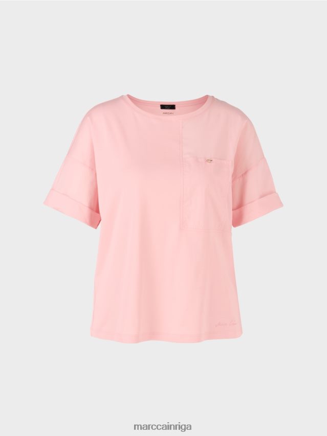 apģērbs mīksts pulveris rozā VRBHXD1319 Marc Cain apdrukāts t-krekls