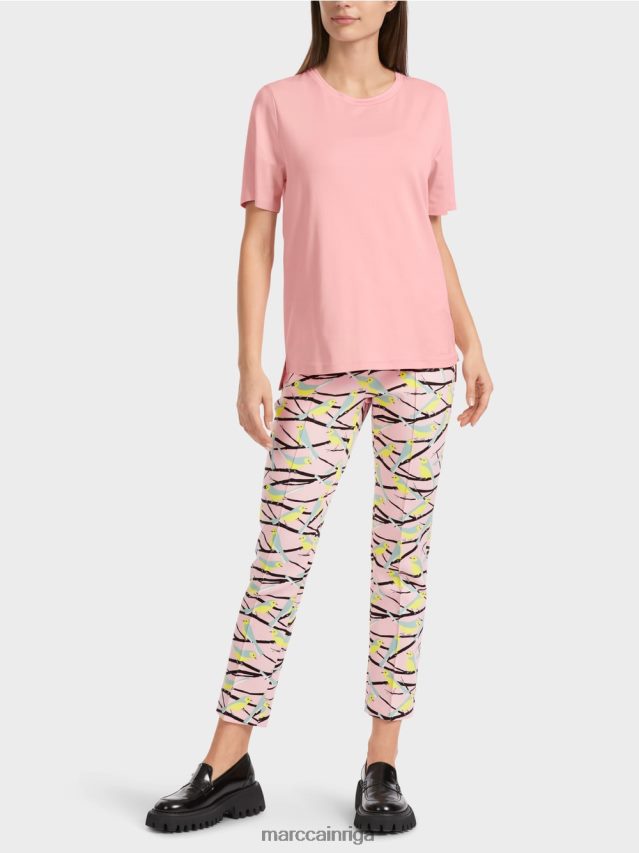 apģērbs mīksts pulveris rozā VRBHXD1322 Marc Cain t-krekls ar platu kakla izgriezumu