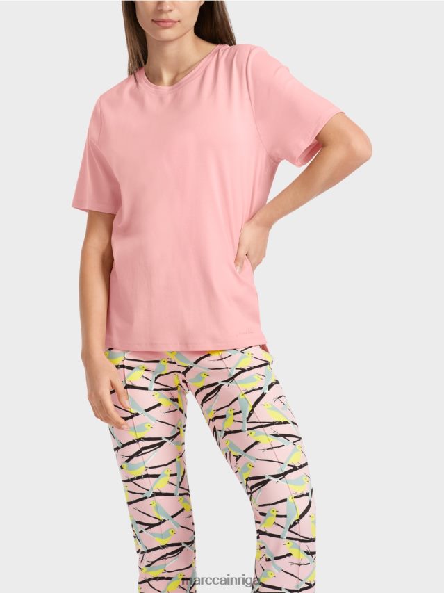 apģērbs mīksts pulveris rozā VRBHXD1322 Marc Cain t-krekls ar platu kakla izgriezumu