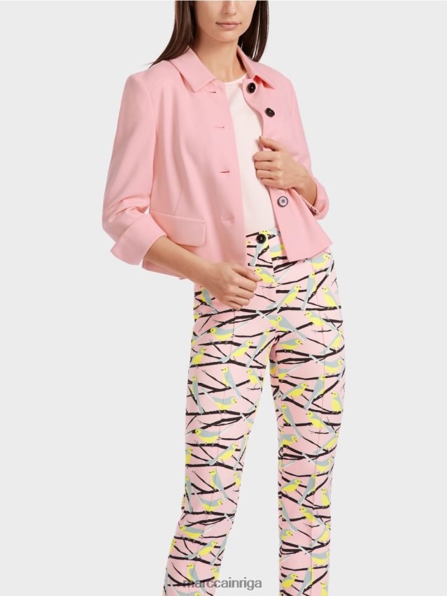 apģērbs mīksts pulveris rozā VRBHXD1326 Marc Cain t-krekls ar putnu aplikāciju