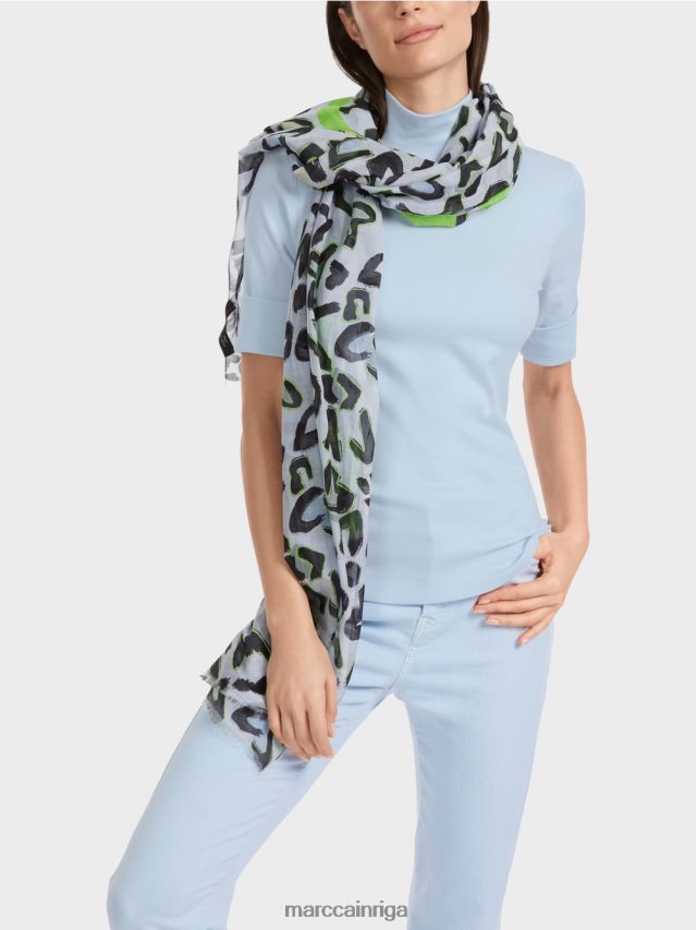 apģērbs mīksts pulveris zils VRBHXD1297 Marc Cain krekls ar stāvapkakli un 3/4 piedurknēm