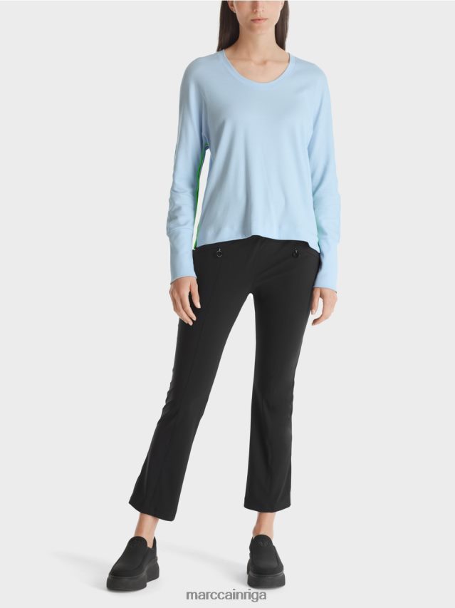 apģērbs mīksts pulveris zils VRBHXD1299 Marc Cain kimono formas t-krekls