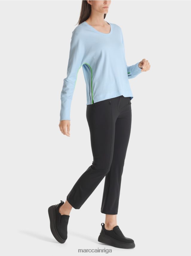 apģērbs mīksts pulveris zils VRBHXD1299 Marc Cain kimono formas t-krekls