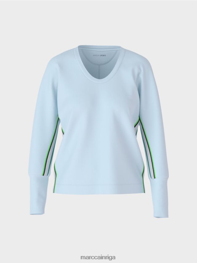 apģērbs mīksts pulveris zils VRBHXD1299 Marc Cain kimono formas t-krekls