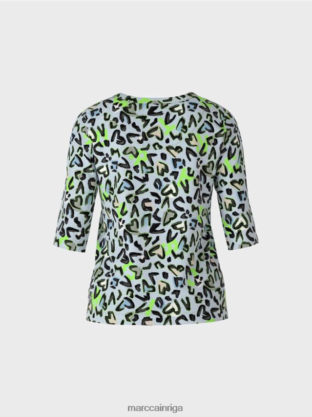 apģērbs mīksts pulveris zils VRBHXD1308 Marc Cain t-krekls ar visu apdruku