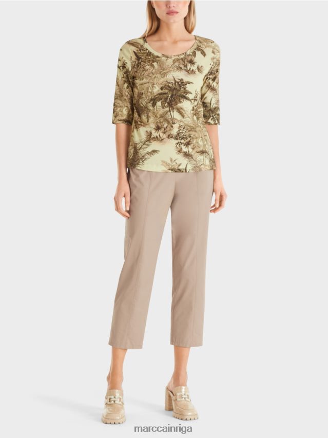 apģērbs maiga elpa VRBHXD1413 Marc Cain apdrukāts t-krekls smalkā rievotā dizainā