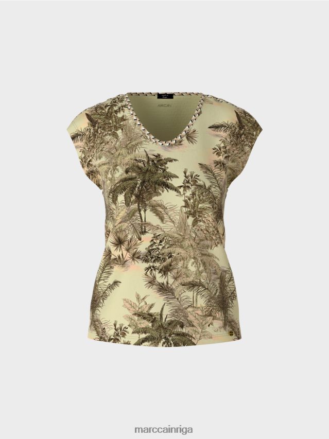 apģērbs maiga elpa VRBHXD1417 Marc Cain t-krekls ar plaukstas motīvu