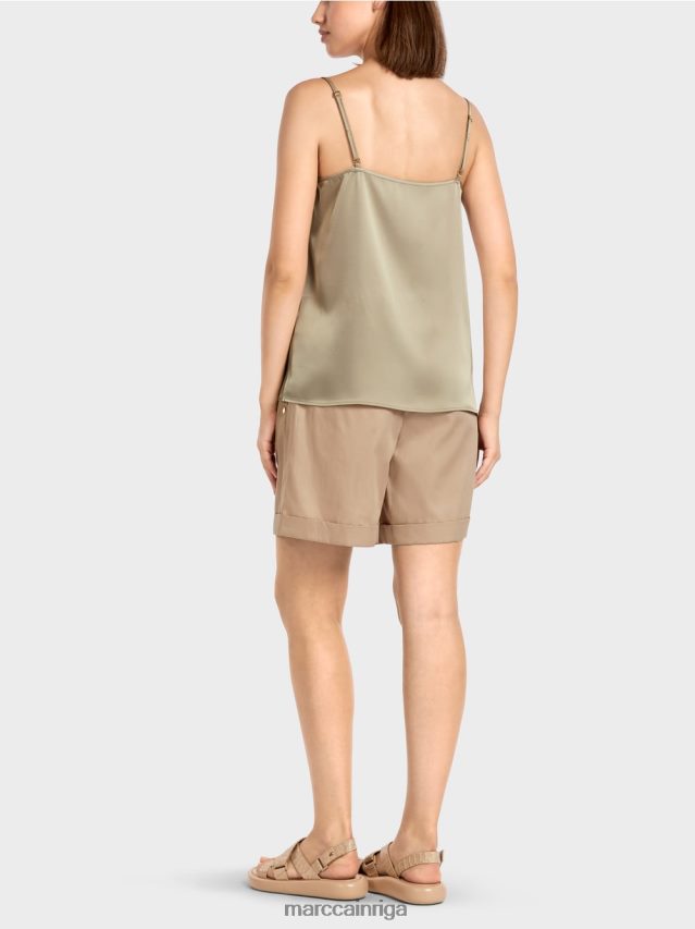 apģērbs maiga taupe VRBHXD1411 Marc Cain tops ar mežģīņu dekoltē