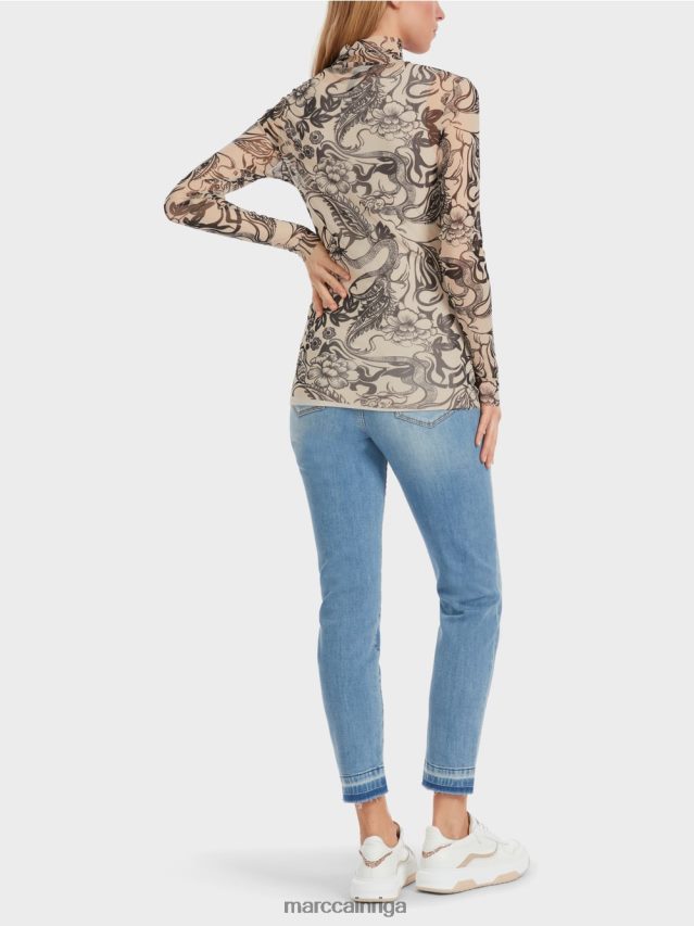 apģērbs mandeļu zieds VRBHXD1238 Marc Cain apdrukāts tills garām piedurknēm