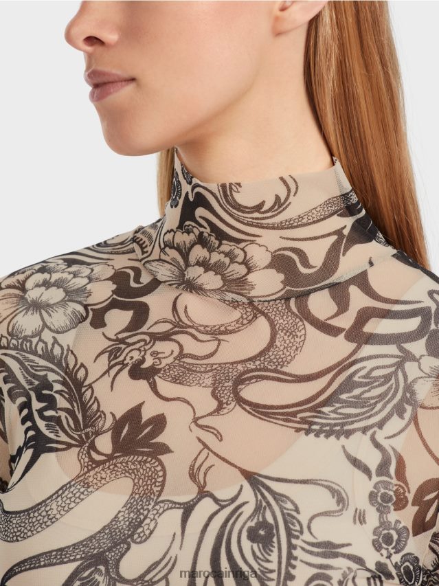 apģērbs mandeļu zieds VRBHXD1238 Marc Cain apdrukāts tills garām piedurknēm