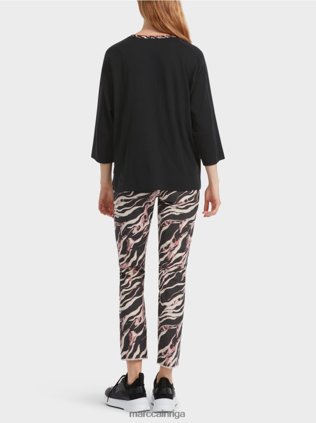 apģērbs melns VRBHXD1258 Marc Cain plats \"pārdomāt kopā\" ​​krekls