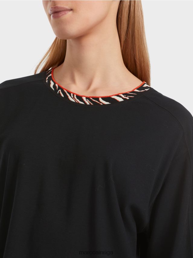 apģērbs melns VRBHXD1258 Marc Cain plats \"pārdomāt kopā\" ​​krekls