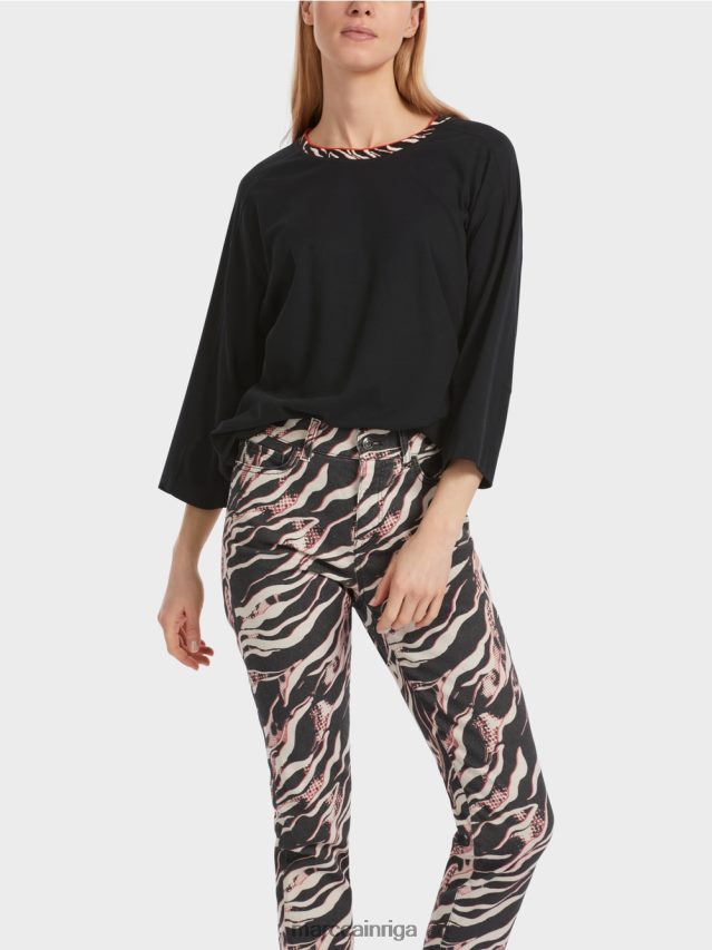 apģērbs melns VRBHXD1258 Marc Cain plats \"pārdomāt kopā\" ​​krekls