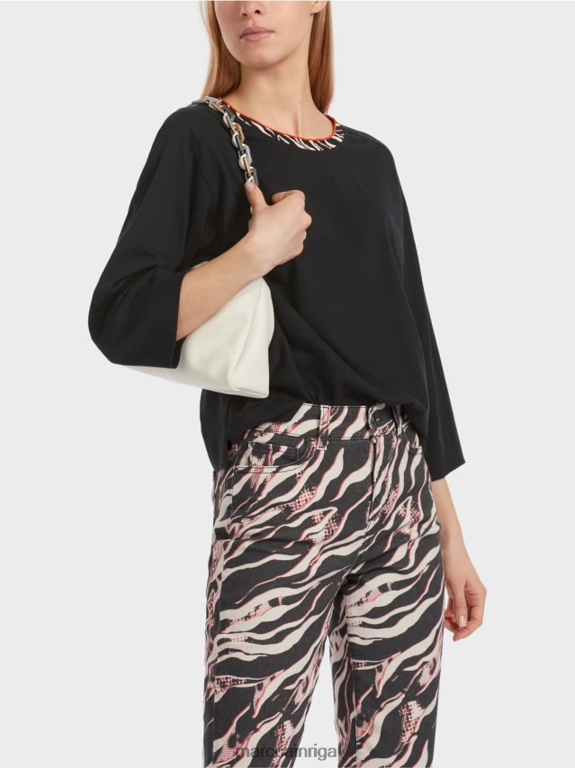 apģērbs melns VRBHXD1258 Marc Cain plats \"pārdomāt kopā\" ​​krekls