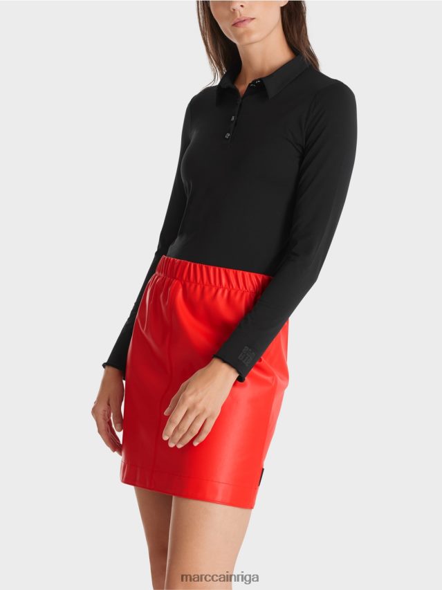 apģērbs melns VRBHXD1270 Marc Cain polo krekls rievotā džersija
