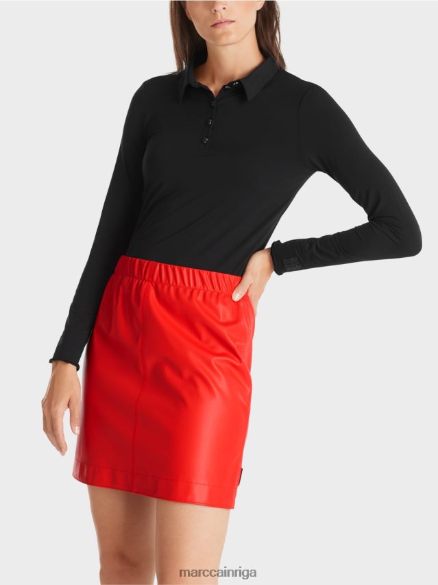 apģērbs melns VRBHXD1270 Marc Cain polo krekls rievotā džersija