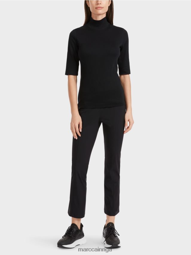 apģērbs melns VRBHXD1311 Marc Cain krekls ar stāvapkakli un 3/4 piedurknēm